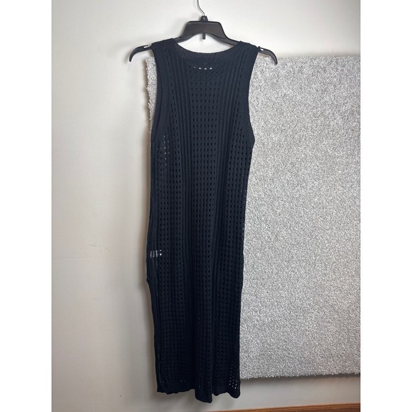 Black Knit Sleeveless Midi Dress Cover Up Beach‎ Resort Casual size large - Picture 4 of 4